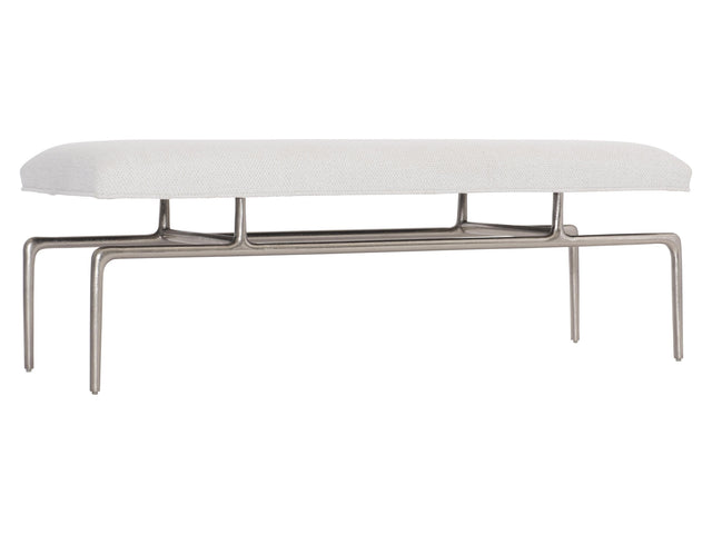 Solaria Shiny Nickel/White/Cream Bench - Ornate Home