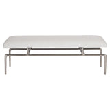 Solaria Shiny Nickel/White/Cream Bench - Ornate Home