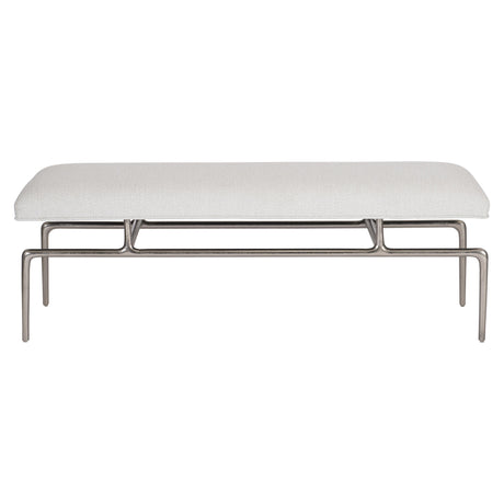 Solaria Shiny Nickel/White/Cream Bench - Ornate Home