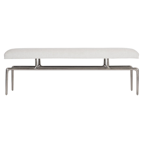 Solaria Shiny Nickel/White/Cream Bench - Ornate Home