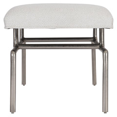 Solaria Shiny Nickel/White/Cream Bench - Ornate Home