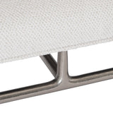 Solaria Shiny Nickel/White/Cream Bench - Ornate Home