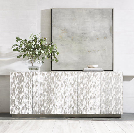 Solaria Weathered Bone Entertainment Credenza - Ornate Home