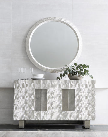 Solaria Weathered Bone/Shiny Nickel Buffet - Ornate Home