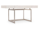 Solaria Weathered Bone/Shiny Nickel Desk - Ornate Home