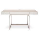 Solaria Weathered Bone/Shiny Nickel Desk - Ornate Home