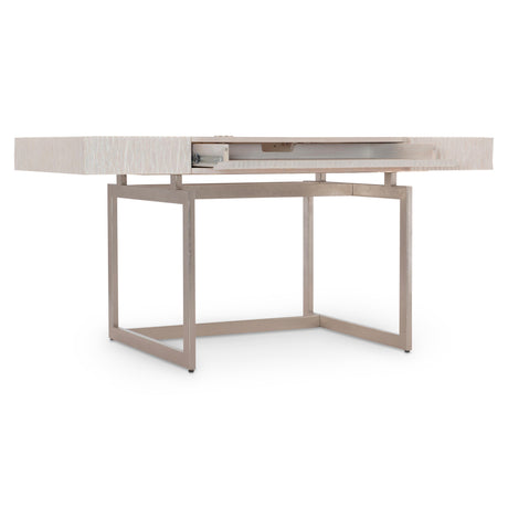 Solaria Weathered Bone/Shiny Nickel Desk - Ornate Home