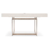 Solaria Weathered Bone/Shiny Nickel Desk - Ornate Home