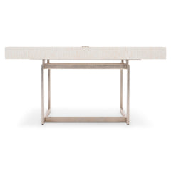 Solaria Weathered Bone/Shiny Nickel Desk - Ornate Home