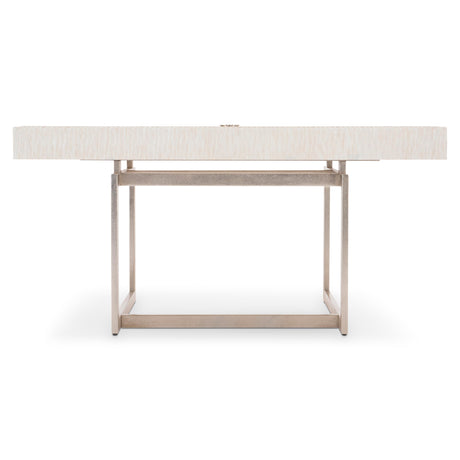 Solaria Weathered Bone/Shiny Nickel Desk - Ornate Home