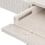 Solaria Weathered Bone/Shiny Nickel Desk - Ornate Home