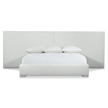 Solaria White/Cream Panel King Bed (160" W) - Ornate Home
