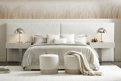 Solaria White/Cream Panel King Bed (160" W) - Ornate Home