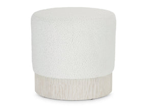 Solaria White/Cream/Weathered Bone Ottoman - Ornate Home