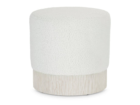 Solaria White/Cream/Weathered Bone Ottoman - Ornate Home