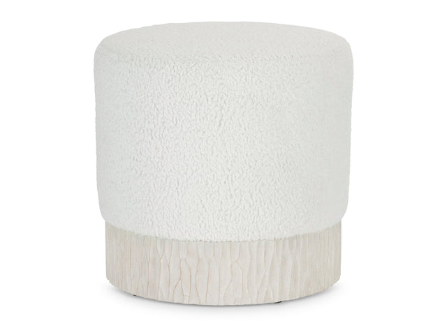 Solaria White/Cream/Weathered Bone Ottoman - Ornate Home