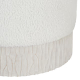 Solaria White/Cream/Weathered Bone Ottoman - Ornate Home