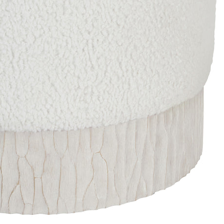 Solaria White/Cream/Weathered Bone Ottoman - Ornate Home