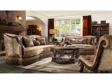 Solaris Antique Brown 3pc Living Room Sets  / HD-1631 - Ornate Home