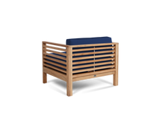 Soleil 2-piece Teak Navy Outdoor Lounge Set with Sunbrella® Cushion - Ornate Home