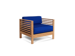 Soleil 2-piece Teak True Blue Outdoor Lounge Set with Sunbrella® Cushion - Ornate Home