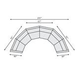 Soleil Beige/Tan 3-Piece Fabric Sectional - Ornate Home