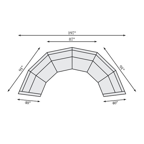 Soleil Beige/Tan 3-Piece Fabric Sectional - Ornate Home