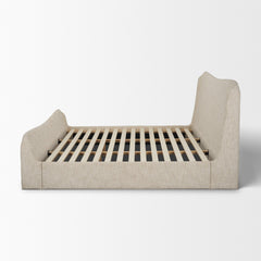 Solene Oatmeal King Upholstered Bedframe with Footbed - Ornate Home