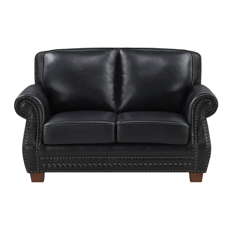 Solessa Black Loveseat - Ornate Home
