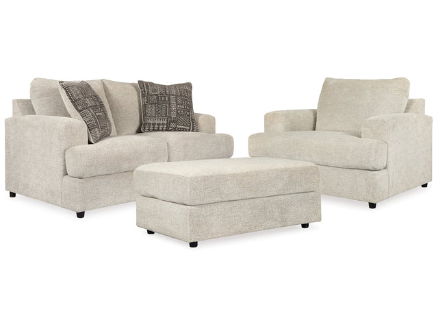 Soletren Stone Loveseat, Oversized Chair and Ottoman - Ornate Home