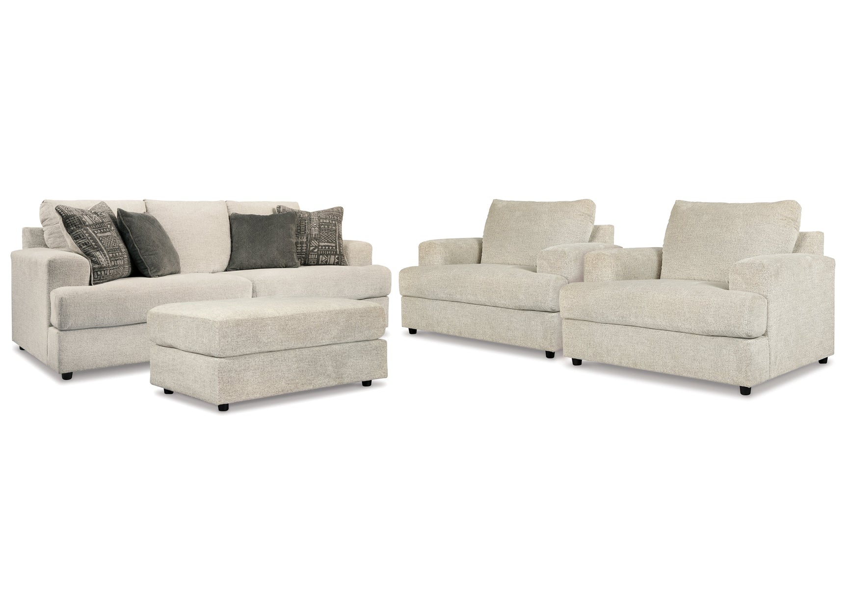 Soletren Stone Sofa, 2 Chairs, and Ottoman (Online Special Price) - Ornate Home