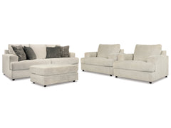 Soletren Stone Sofa, 2 Chairs, and Ottoman - Ornate Home