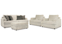 Soletren Stone Sofa, 2 Chairs, and Ottoman - Ornate Home