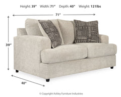 Soletren Stone Sofa, Loveseat, Oversized Chair and Ottoman - Ornate Home