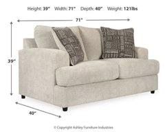 Soletren Stone Sofa, Loveseat and Accent Chair - Ornate Home