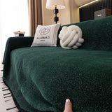 Solid Color Chenille Sofa Cover Blanket Furniture Covers for Sofas and Loveseats - Ornate Home