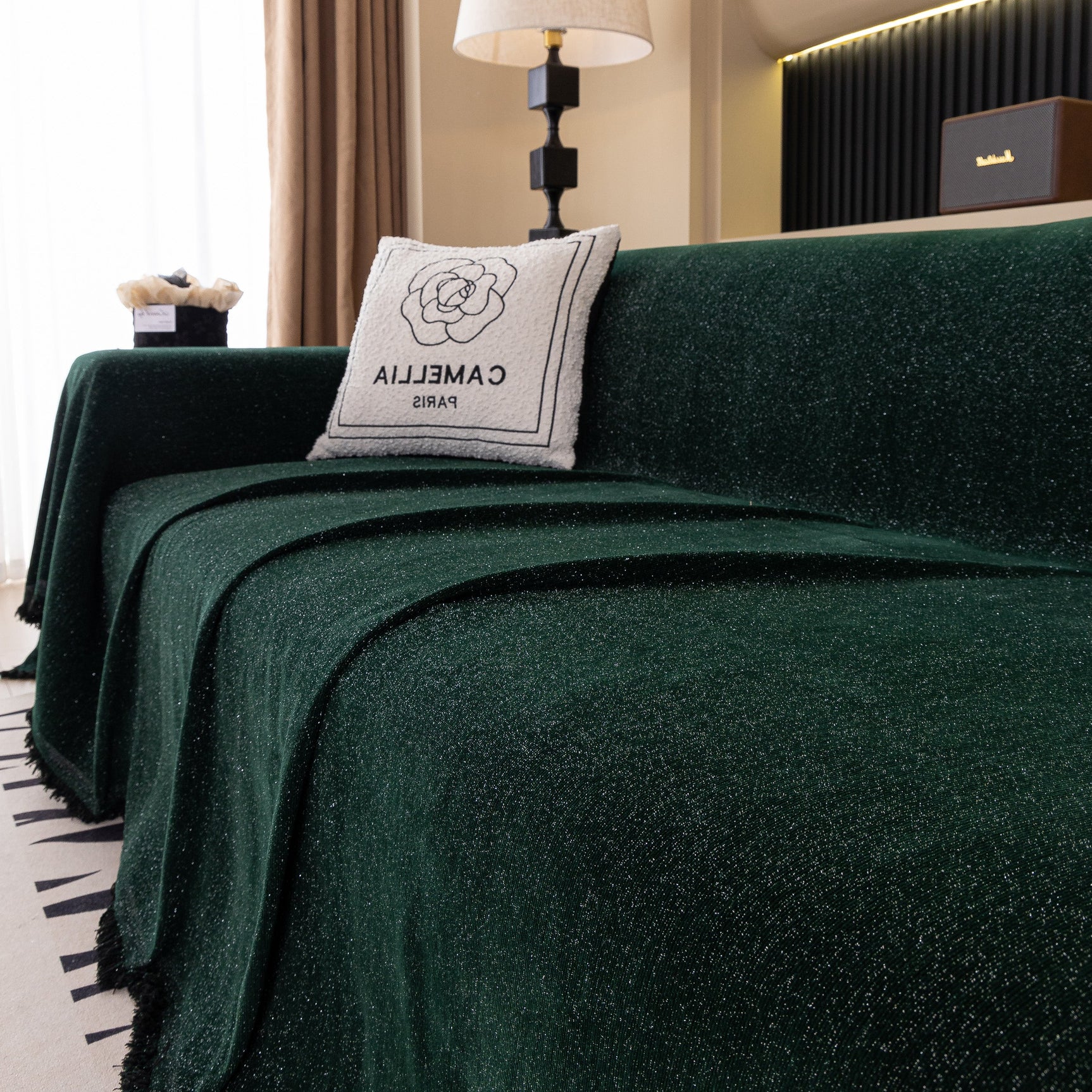 Solid Color Chenille Sofa Cover Blanket Furniture Covers for Sofas and Loveseats - Ornate Home