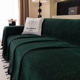 Solid Color Chenille Sofa Cover Blanket Furniture Covers for Sofas and Loveseats - Ornate Home
