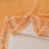 Solid Color Chenille Sofa Throw Blanket, Cozy & Easy Care Fringed Furniture Protector - Ornate Home