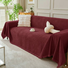 Solid Color Chenille Sofa Throw Blanket, Soft & Plush Decorative Couch Throw Cover - Ornate Home