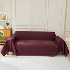Solid Color Chenille Sofa Throw Blanket, Soft & Plush Decorative Couch Throw Cover - Ornate Home
