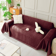 Solid Color Chenille Sofa Throw Blanket, Soft & Plush Decorative Couch Throw Cover - Ornate Home