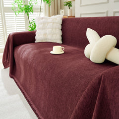 Solid Color Chenille Sofa Throw Blanket, Soft & Plush Decorative Couch Throw Cover - Ornate Home