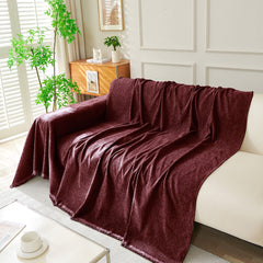 Solid Color Chenille Sofa Throw Blanket, Soft & Plush Decorative Couch Throw Cover - Ornate Home