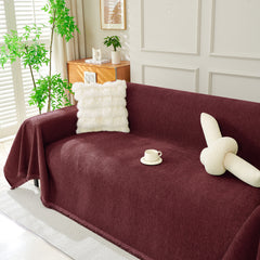 Solid Color Chenille Sofa Throw Blanket, Soft & Plush Decorative Couch Throw Cover - Ornate Home