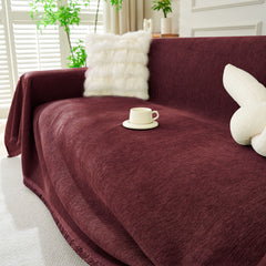 Solid Color Chenille Sofa Throw Blanket, Soft & Plush Decorative Couch Throw Cover - Ornate Home