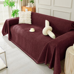 Solid Color Chenille Sofa Throw Blanket, Soft & Plush Decorative Couch Throw Cover - Ornate Home