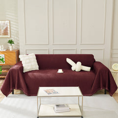 Solid Color Chenille Sofa Throw Blanket, Soft & Plush Decorative Couch Throw Cover - Ornate Home