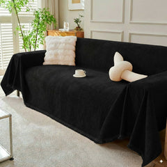 Solid Color Chenille Sofa Throw Blanket, Soft & Plush Decorative Couch Throw Cover - Ornate Home