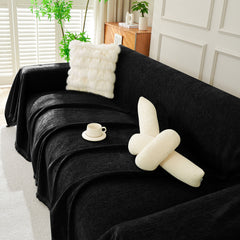 Solid Color Chenille Sofa Throw Blanket, Soft & Plush Decorative Couch Throw Cover - Ornate Home